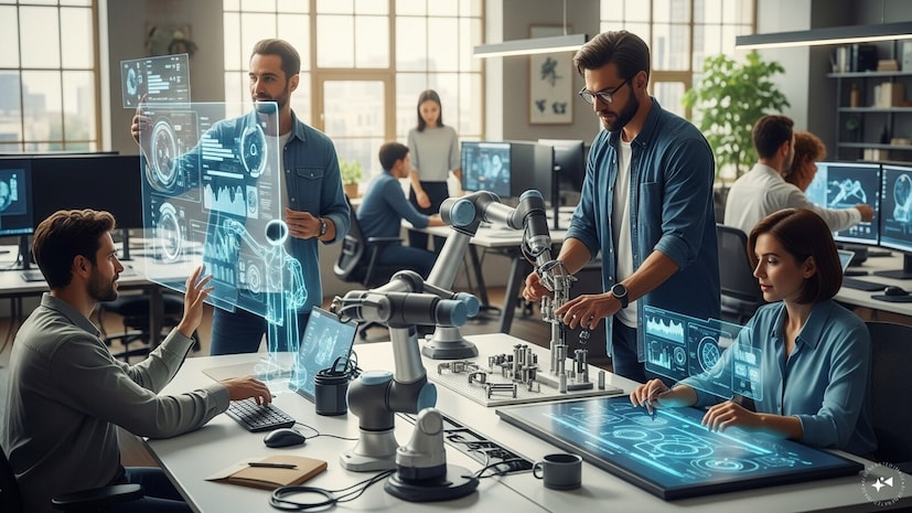 হিউম্যান-AI কোলাবোরেশন স্পেশালিস্টদের চাহিদা দ্রুত বাড়বে বলে মনে করা হচ্ছে। ভবিষ্যতের কর্মসংস্থানে এমন পেশাদারের প্রয়োজন হবে, যারা মানবিক বিচারবুদ্ধি ও AI-এর সক্ষমতাকে একসঙ্গে কাজে লাগিয়ে কার্যকর ও দক্ষ ওয়ার্কফ্লো ডিজাইন করতে পারবেন।(ছবি: AI-Generated/News18)