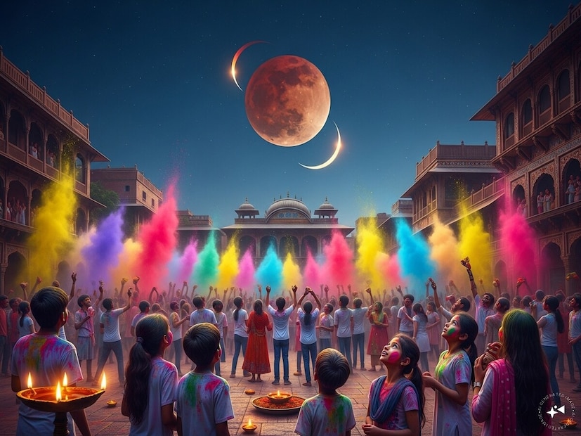 Holi - Lunar Eclipse 2026: শত বছর পর হোলি উৎসবের দিন চন্দ্রগ্রহণ ঘটছে—এটি এক বিরল জ্যোতির্বৈজ্ঞানিক ঘটনা। জ্যোতিষশাস্ত্র মতে, এই গ্রহণ কিছু রাশির ওপর বিশেষ প্রভাব ফেলতে পারে। গ্রহণ শেষ হওয়ার পর কয়েকটি রাশির জাতক-জাতিকারা অপ্রত্যাশিত সৌভাগ্য ও সাফল্যের মুখ দেখতে পারেন বলেই বিশ্বাস করা হয়। জীবনে বড় ধরনের পরিবর্তন আসতে পারে—এমনটাই ধারণা জ্যোতিষমতে। কোন কোন রাশির জীবনে এই বড়সড় পরিবর্তন আসতে পারে, তা চলুন জেনে নেওয়া যাক। (এআই ছবি) Holi - Lunar Eclipse 2026: শত বছর পর হোলি উৎসবের দিন চন্দ্রগ্রহণ ঘটছে—এটি এক বিরল জ্যোতির্বৈজ্ঞানিক ঘটনা। জ্যোতিষশাস্ত্র মতে, এই গ্রহণ কিছু রাশির ওপর বিশেষ প্রভাব ফেলতে পারে। গ্রহণ শেষ হওয়ার পর কয়েকটি রাশির জাতক-জাতিকারা অপ্রত্যাশিত সৌভাগ্য ও সাফল্যের মুখ দেখতে পারেন বলেই বিশ্বাস করা হয়। জীবনে বড় ধরনের পরিবর্তন আসতে পারে—এমনটাই ধারণা জ্যোতিষমতে। কোন কোন রাশির জীবনে এই বড়সড় পরিবর্তন আসতে পারে, তা চলুন জেনে নেওয়া যাক। (এআই ছবি)