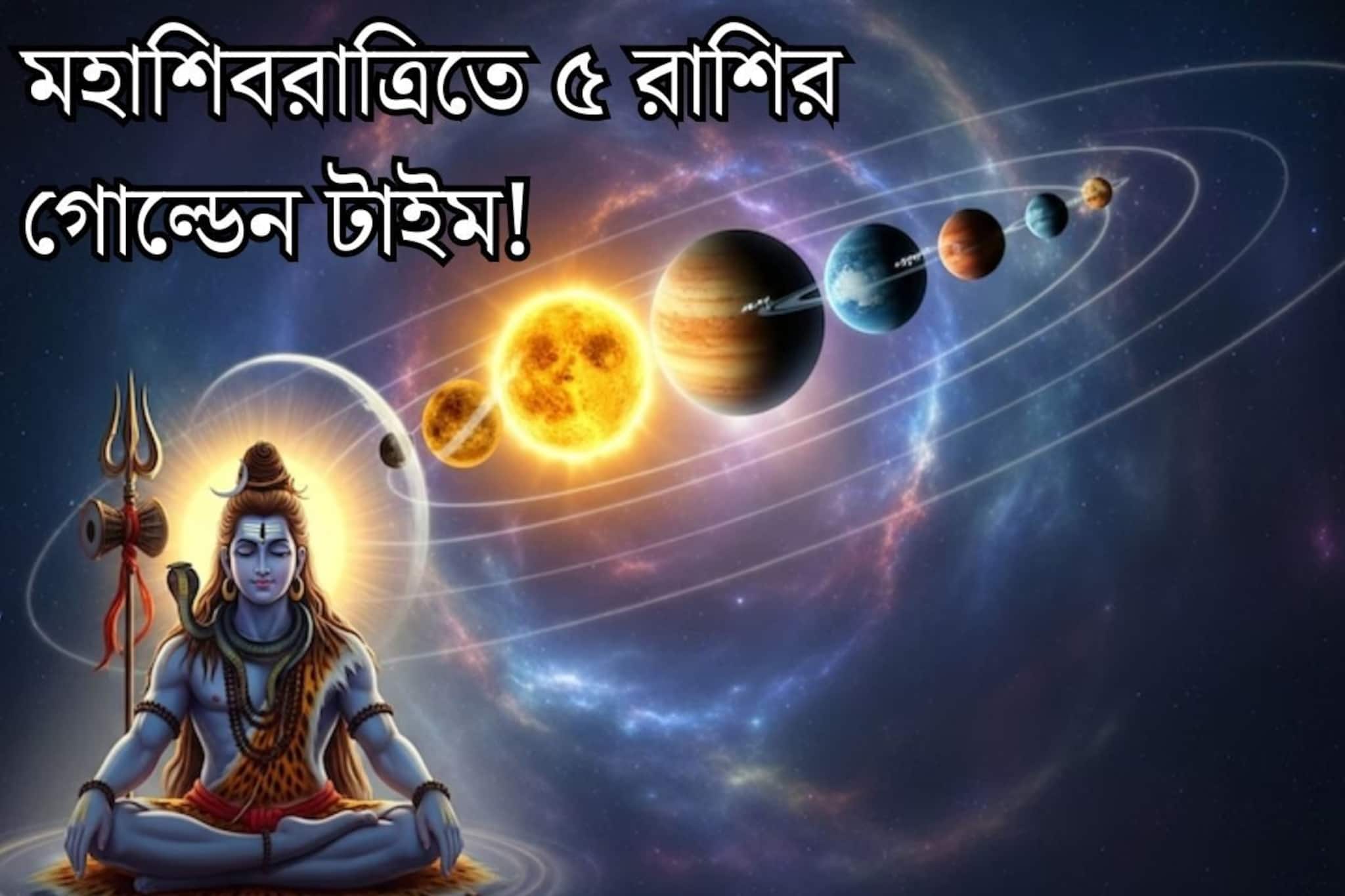 মহাশিবরাত্রিতে ১৯ বছর পর দুর্লভ যোগ! ৫ রাশির গোল্ডেন টাইম শুরু, আকাশছোঁয়া সাফল্য মহাশিবরাত্রিতে ১৯ বছর পর দুর্লভ যোগ! ৫ রাশির গোল্ডেন টাইম শুরু, আকাশছোঁয়া সাফল্য
