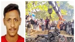 মোটরসাইকেল নিয়ে রাস্তার ধারে গর্তে পড়ে যান কমল ধ্যানি৷ মোটরসাইকেল নিয়ে রাস্তার ধারে গর্তে পড়ে যান কমল ধ্যানি৷