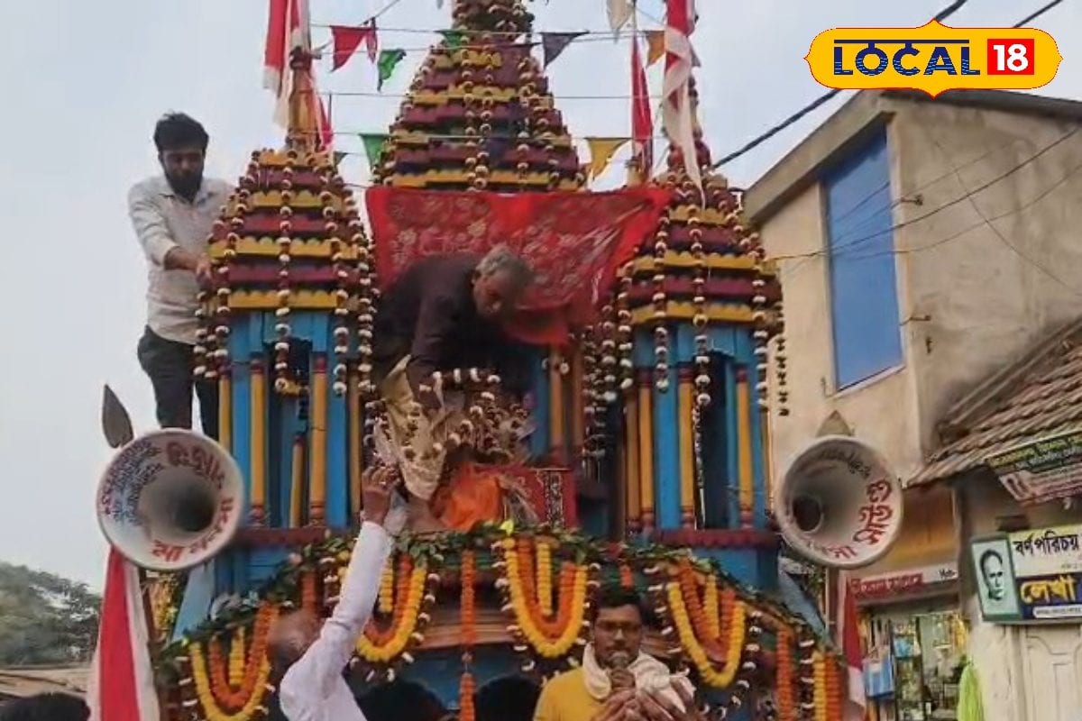 উড়ে যায় পায়রা, মাঘী পূর্ণিমায় টান রথের রশিতে! প্রাচীন পার্বণে অজস্র ভক্ত সমাগম নন্দকুমারে