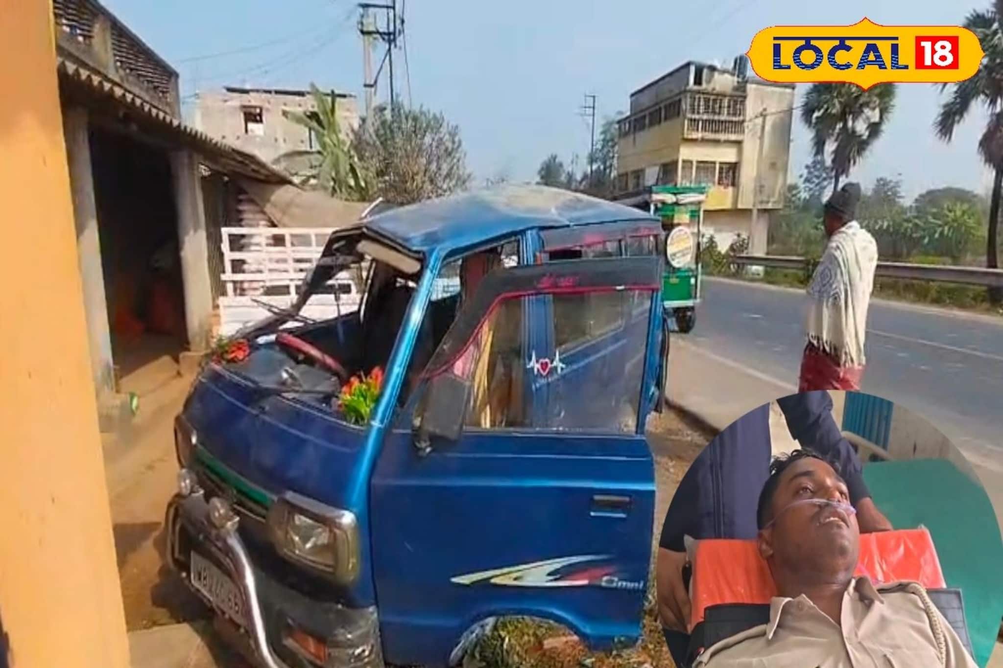 প্রশ্নপত্র নিয়ে যাওয়ার সময় গাড়ি উল্টে এক মহিলা পুলিশ কর্মী সহ দুই পুলিশ কর্মী আহত 