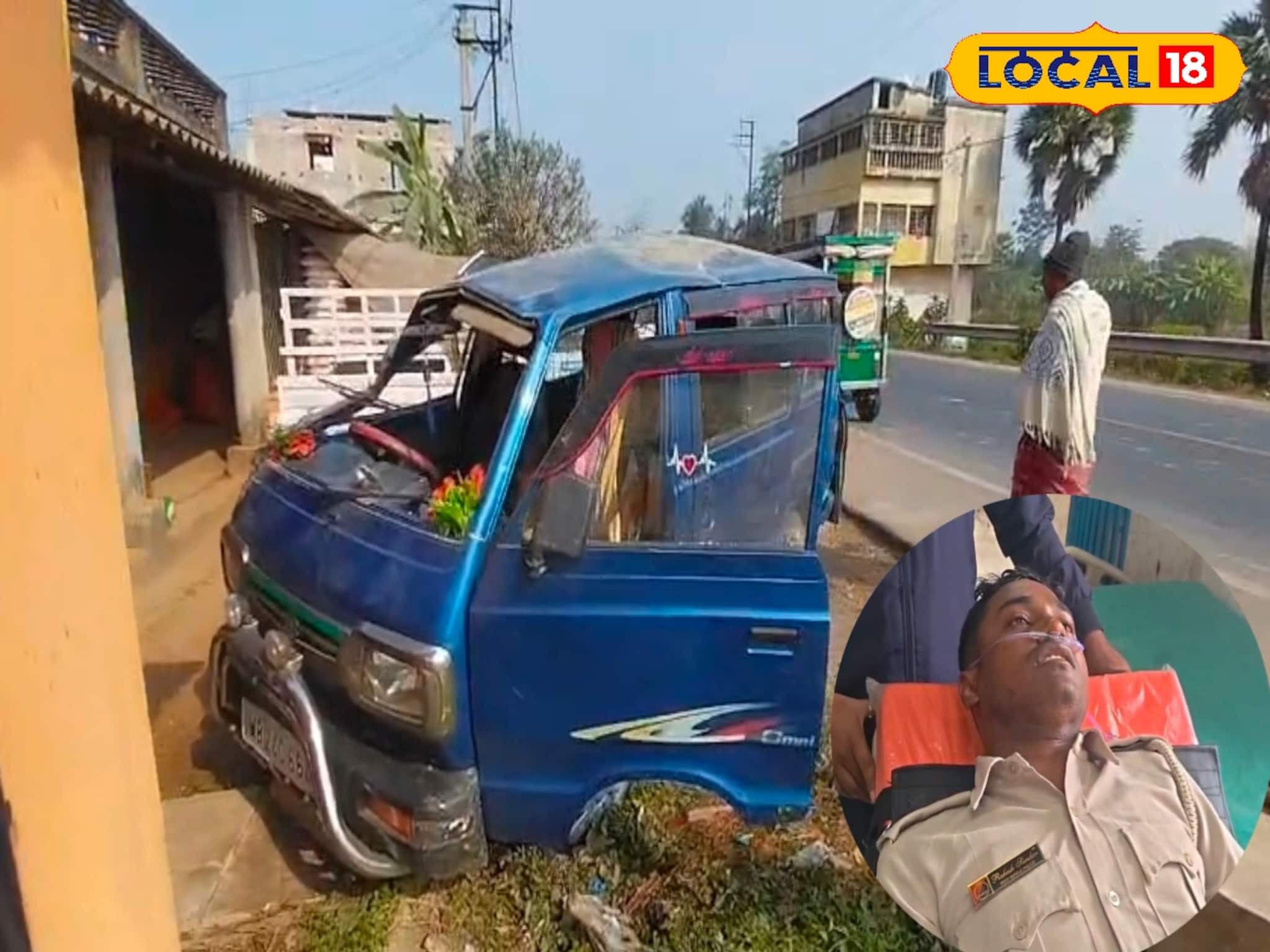 প্রশ্নপত্র নিয়ে যাওয়ার সময় গাড়ি উল্টে এক মহিলা পুলিশ কর্মী সহ দুই পুলিশ কর্মী আহত 