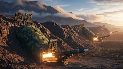 ইজরায়েল যদি ইরানের ক্ষেপণাস্ত্রকে ভয় পায়, তাহলে এর পিছনে কারণ আছে বলতেই হবে। ইরানের ক্ষেপণাস্ত্র প্রযুক্তি এবং শক্তি কেবল বিশ্বব্যাপী স্বীকৃত নয়, বরং তার চেয়েও বড় কথা, এর ক্ষেপণাস্ত্র উৎক্ষেপণ ক্ষমতা আধুনিক প্রকৌশল এবং সামরিক দক্ষতার এক অনন্য মিশ্রণ। ইরান কেবল তার ক্ষেপণাস্ত্রগুলিকে আয়রন ফিস্ট নামে পরিচিত টানেলগুলিতে ভূগর্ভের গভীরে সংরক্ষণই করে না, বরং সেখান থেকেই একের পর এক বিশাল আকারে ক্ষেপণাস্ত্র উৎক্ষেপণ করে তার শত্রুদের হতবাক করে দেয়। (Photo: AI/Representative Image)