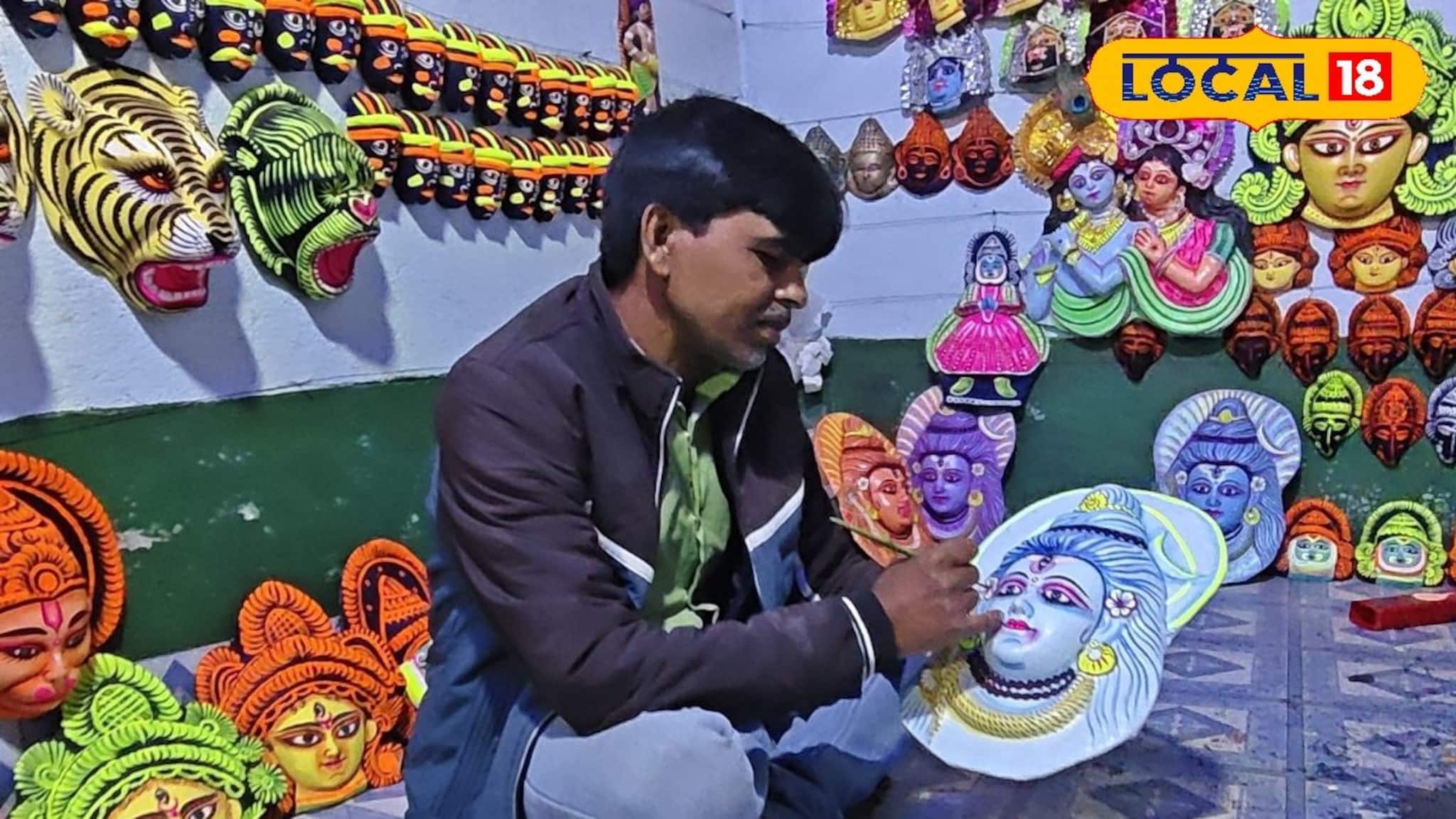 দোল পূর্ণিমায় পলাশ রাঙা পুরুলিয়ায় পর্যটকদের ঢল, বাড়তি রোজগারের আশায় মুখোশ শিল্পীরা