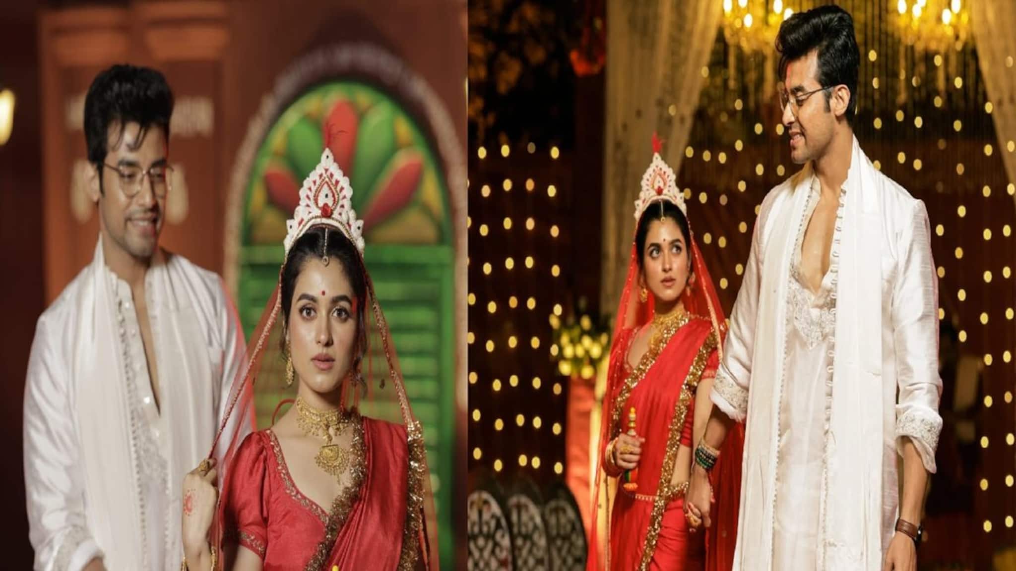 Ranojoy Shyamoupti Wedding: একেবারে অন্যরকম শাড়ি, গয়না, সাজ! প্রেম দিবসে সাত পাকে বাঁধা পড়লেন রণজয়-শ্যামৌপ্তি, দেখুন বিয়ের ছবি