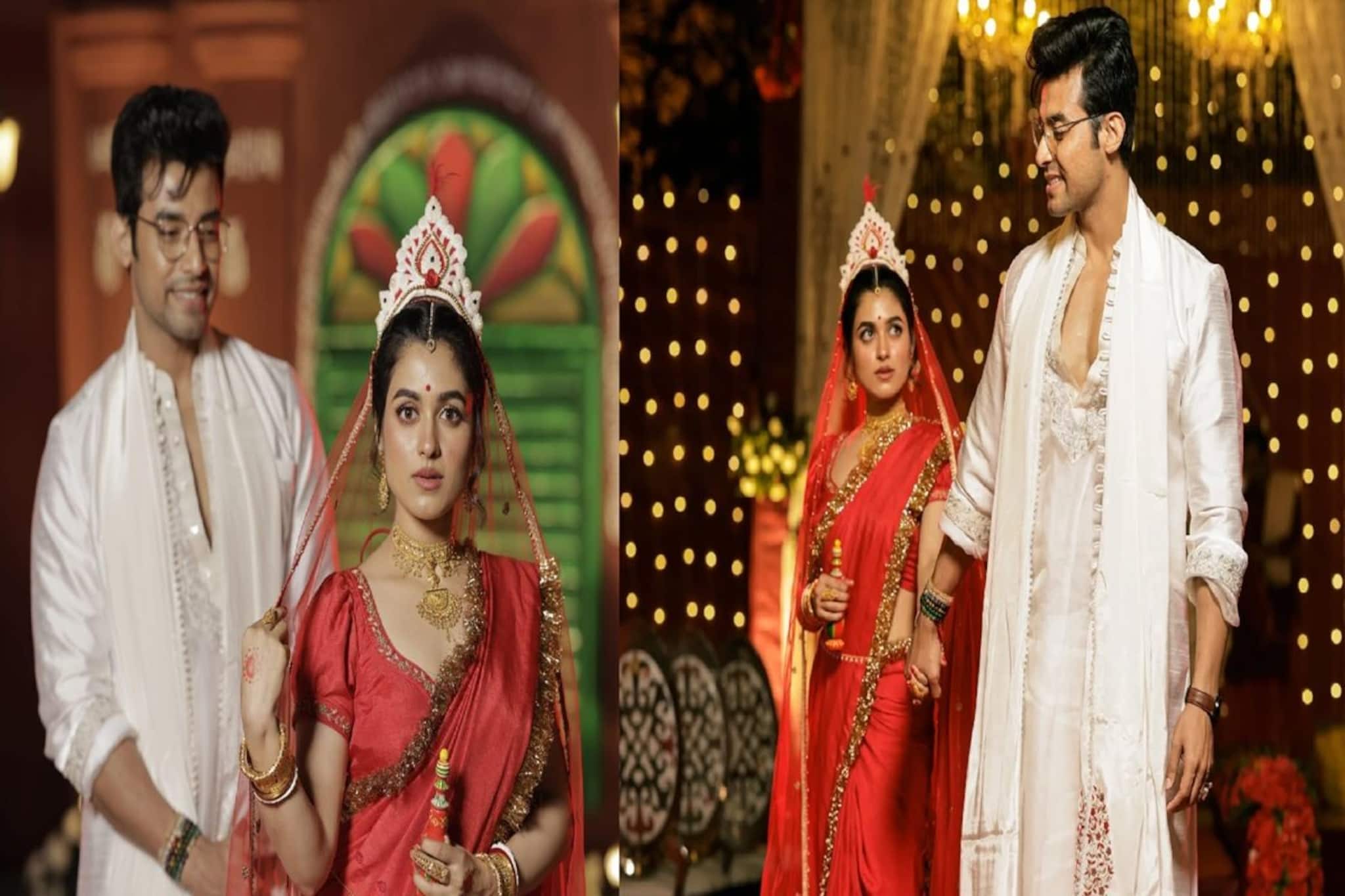 একেবারে অন্যরকম শাড়ি, গয়না, সাজ! প্রেম দিবসে সাত পাকে বাঁধা পড়লেন রণজয়-শ্যামৌপ্তি, দেখুন