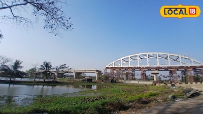 জোর কদমে সাঁকরাইল রেল ব্রিজ তৈরির কাজ