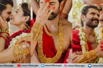 কনে রশ্মিকার থেকে বেশি গয়না পরে নজর কাড়লেন বিজয়! কত 'কেজি' সোনায় মোড়া ছিল বরের সাজ?