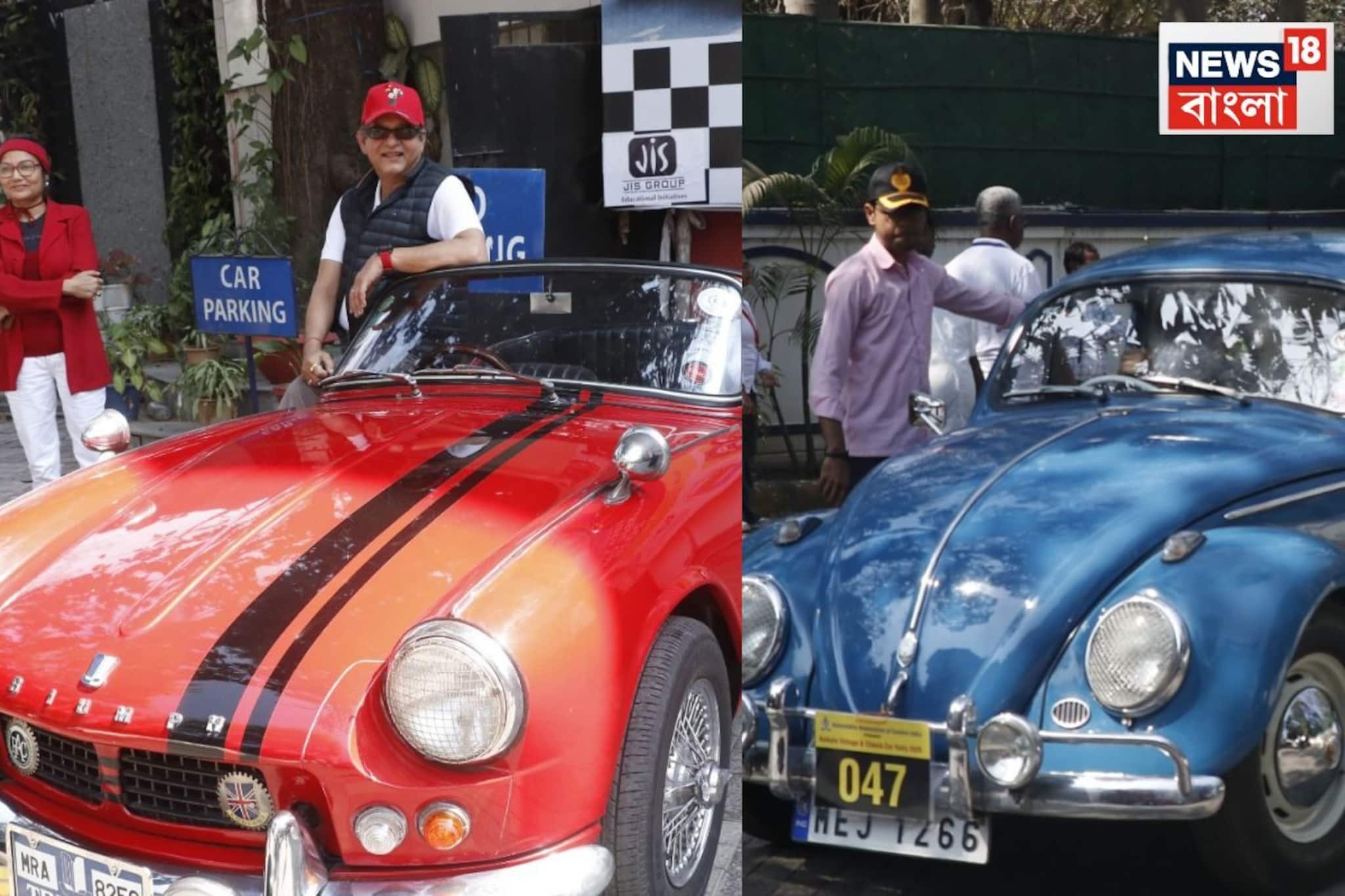 কয়োকশো বছর পিছিয়ে গেল শহর! কলকাতার রাস্তায় দাপিয়ে বেরালো নানা রং-এর 'ভিনটেজ কার'