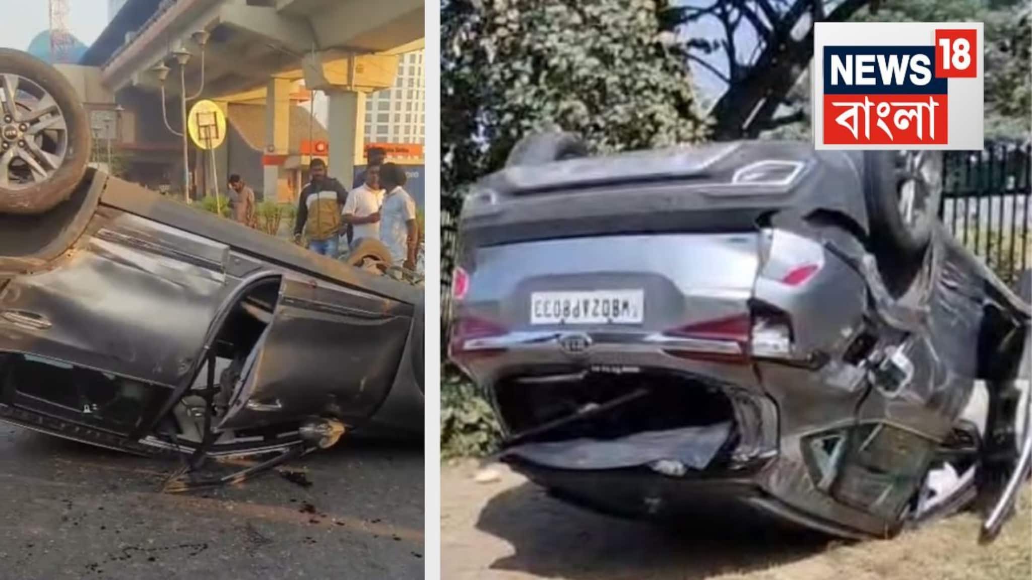 সাত সকালে নিউটাউনে পথ দুর্ঘটনা...! অ্যাপ ক্যাবে ধাক্কা, ৫০ মিটার দূরে ছিটকে গেল গাড়ি, আহত এক যুবক-সহ দুই তরুণী