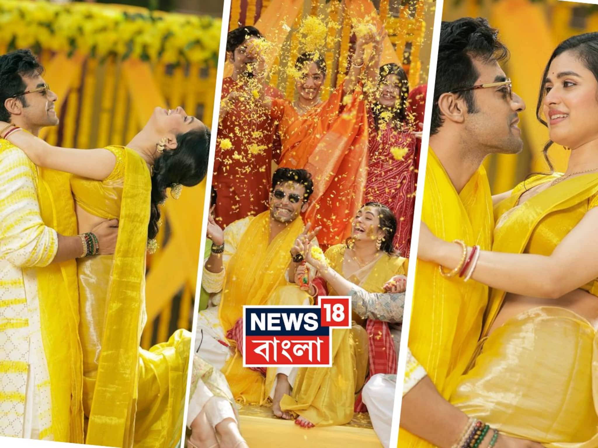 রণজয়ের কোলে চড়েই নতুন গল্পের প্রথম অধ্যায় শুরু শ্যামোপ্তির, রইল গায়ে হলুদের আদুরে ছবি