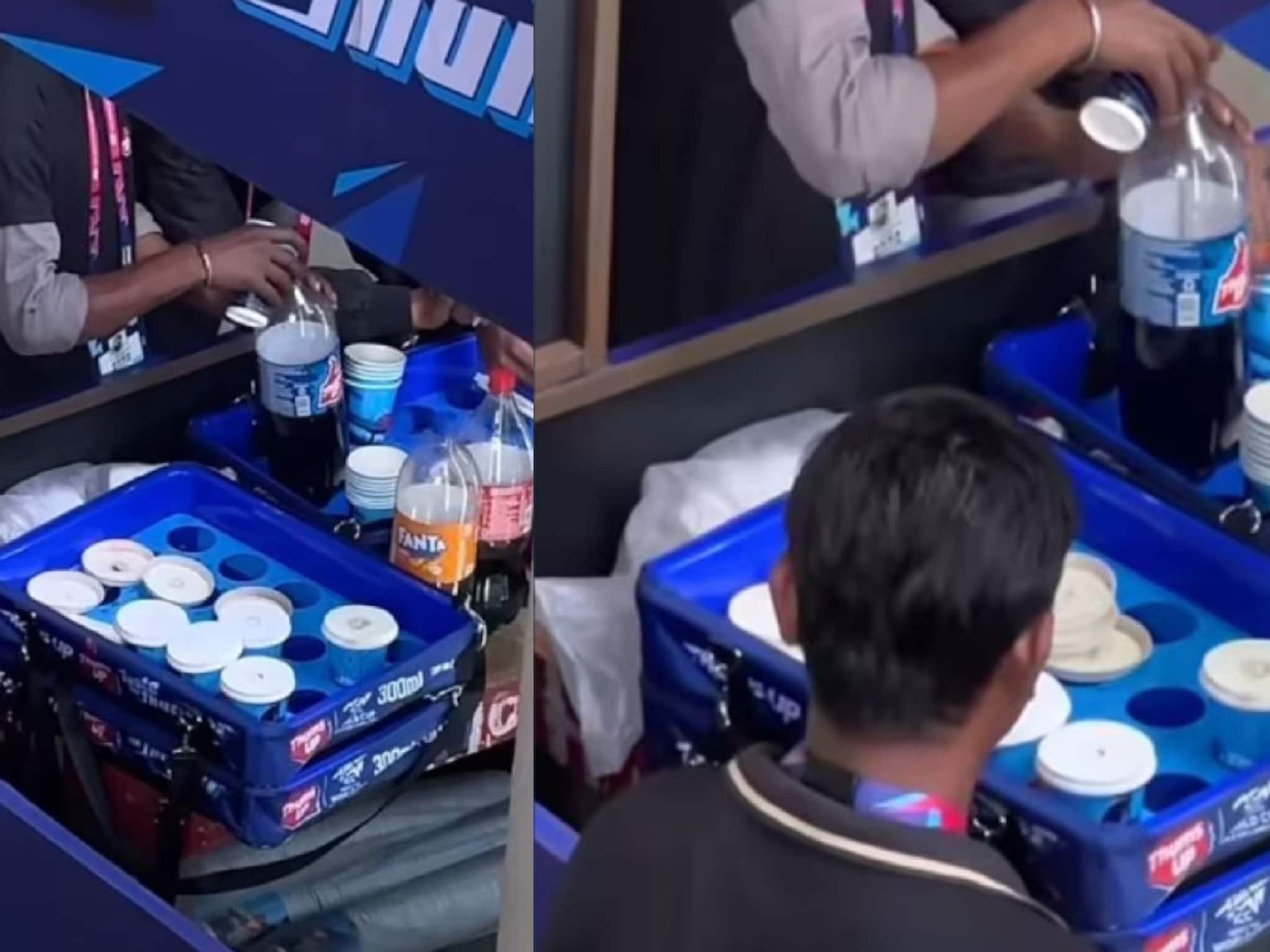 বিশ্বকাপে মারাত্মক ঘটনা! গ্লাসে পরে থাকা কোল্ড ড্রিঙ্ক ভরা হচ্ছে বোতলে! ভাইরাল ভিডিও