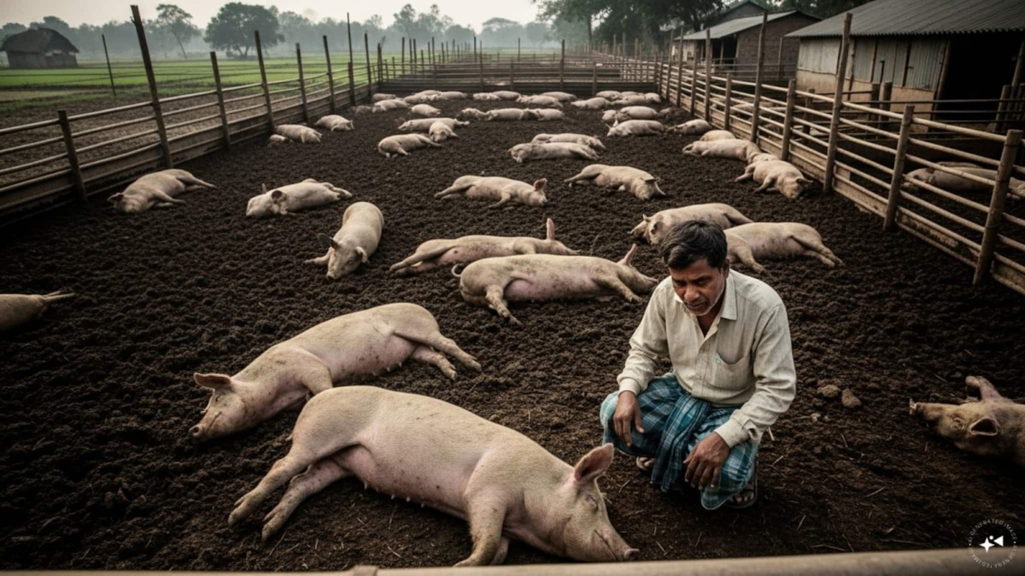 খামারে পড়ে আছে ৭০টি শূকরের নিথর দেহ! মাথায় হাত মালিকের... কী করে হল?