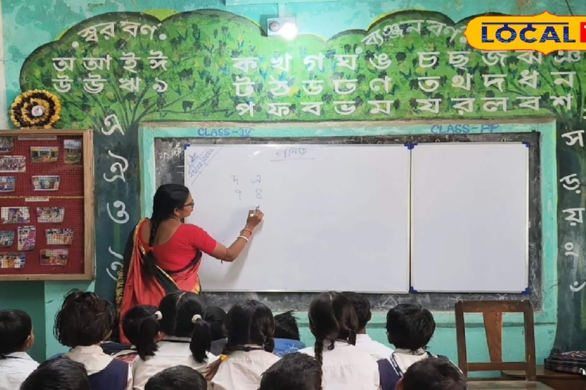 বইয়ের পাতা ছেড়ে দেওয়ালে নজর, এই মডেলে খেলার ছলে পড়াশোনা শিখছে খুদে পড়ুয়ারা