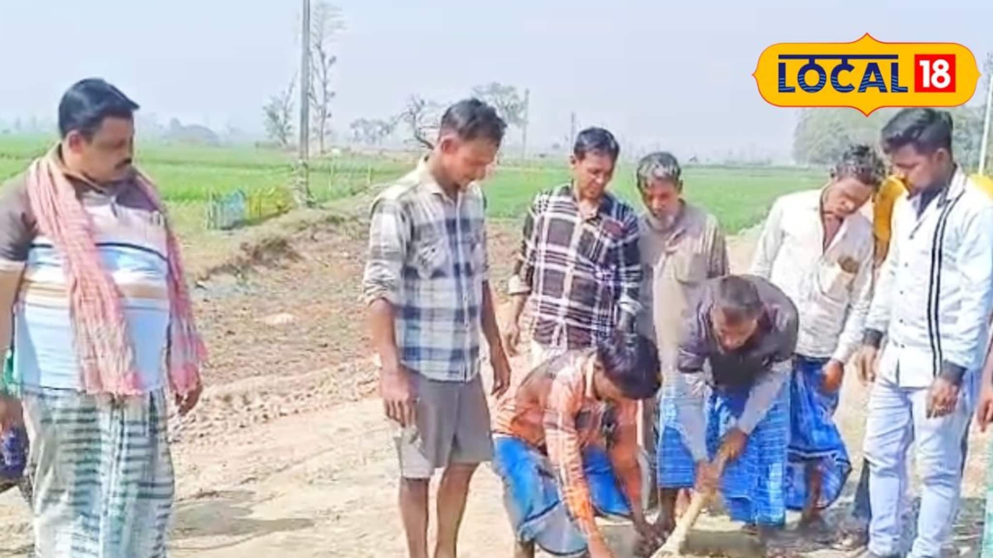 স্বাধীনতার পর প্রথম পাকা রাস্তা নিয়ে চরম জলঘোলা!নিম্নমানের সামগ্রীর অভিযোগে সরব বাসিন্দারা