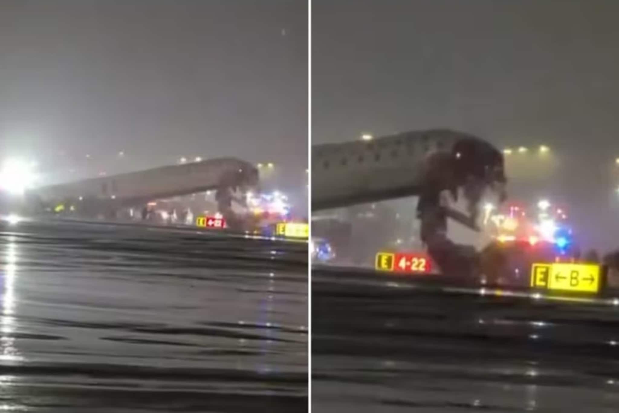 ল্যান্ডিংয়ের সময় ভয়ঙ্কর ঘটনা ! নিউইয়র্ক বিমানবন্দরে ট্রাকের সঙ্গে সংঘর্ষ এয়ার কানাডার বিমানের