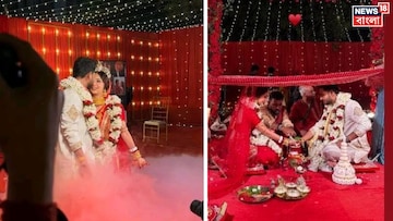 সাবেকি আলতা উৎসব থেকে ফিউশন গায়ে-হলুদ, চিরাচরিত ছাদনাতলা! অনন্যা-সুকান্তর বিয়েতে চমক