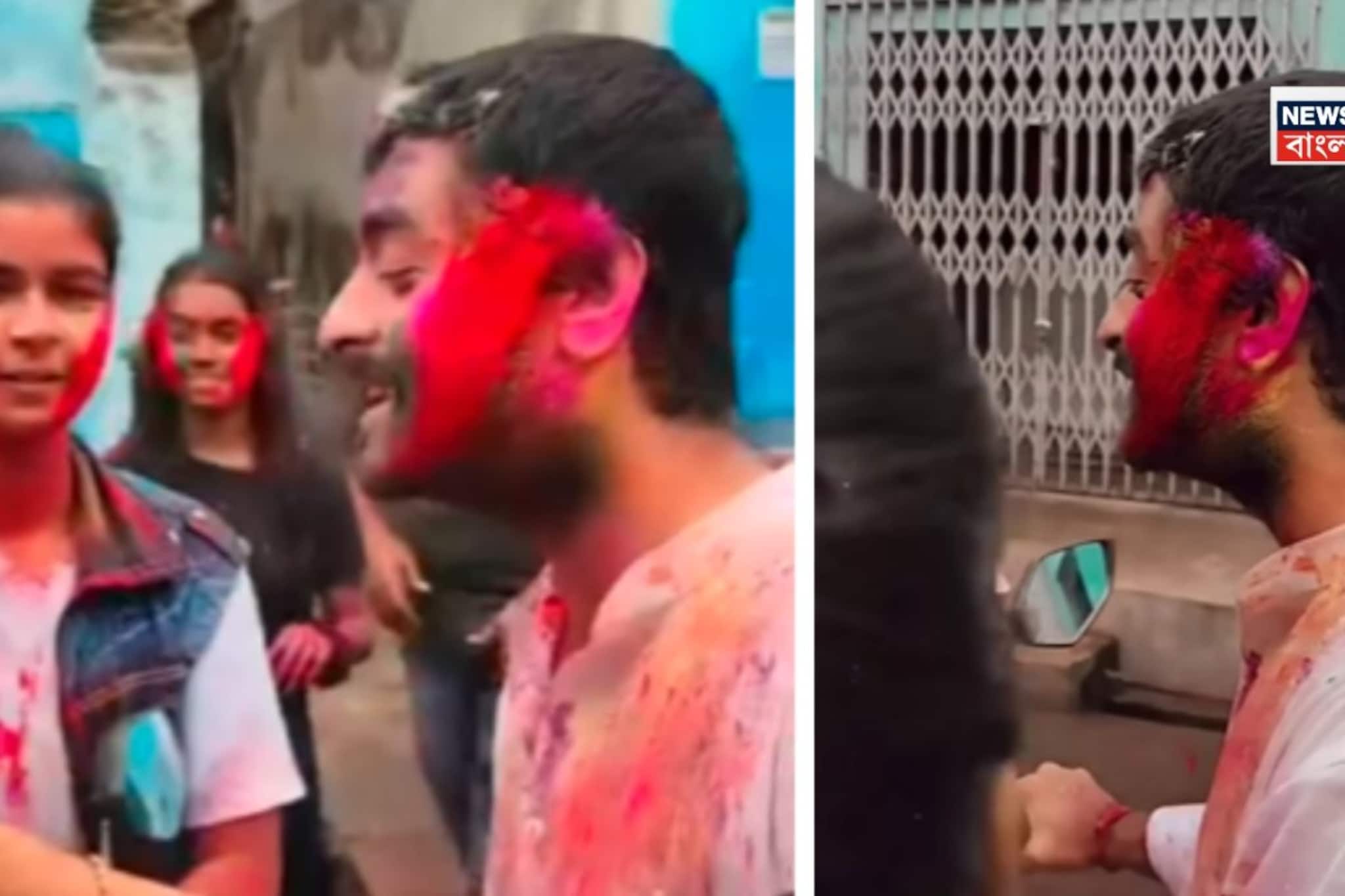 স্কুটিতে বসেই অরিজিতের হোলি খেলা, প্রতিবেশীদের বললেন, "বেশি রং দিও না"