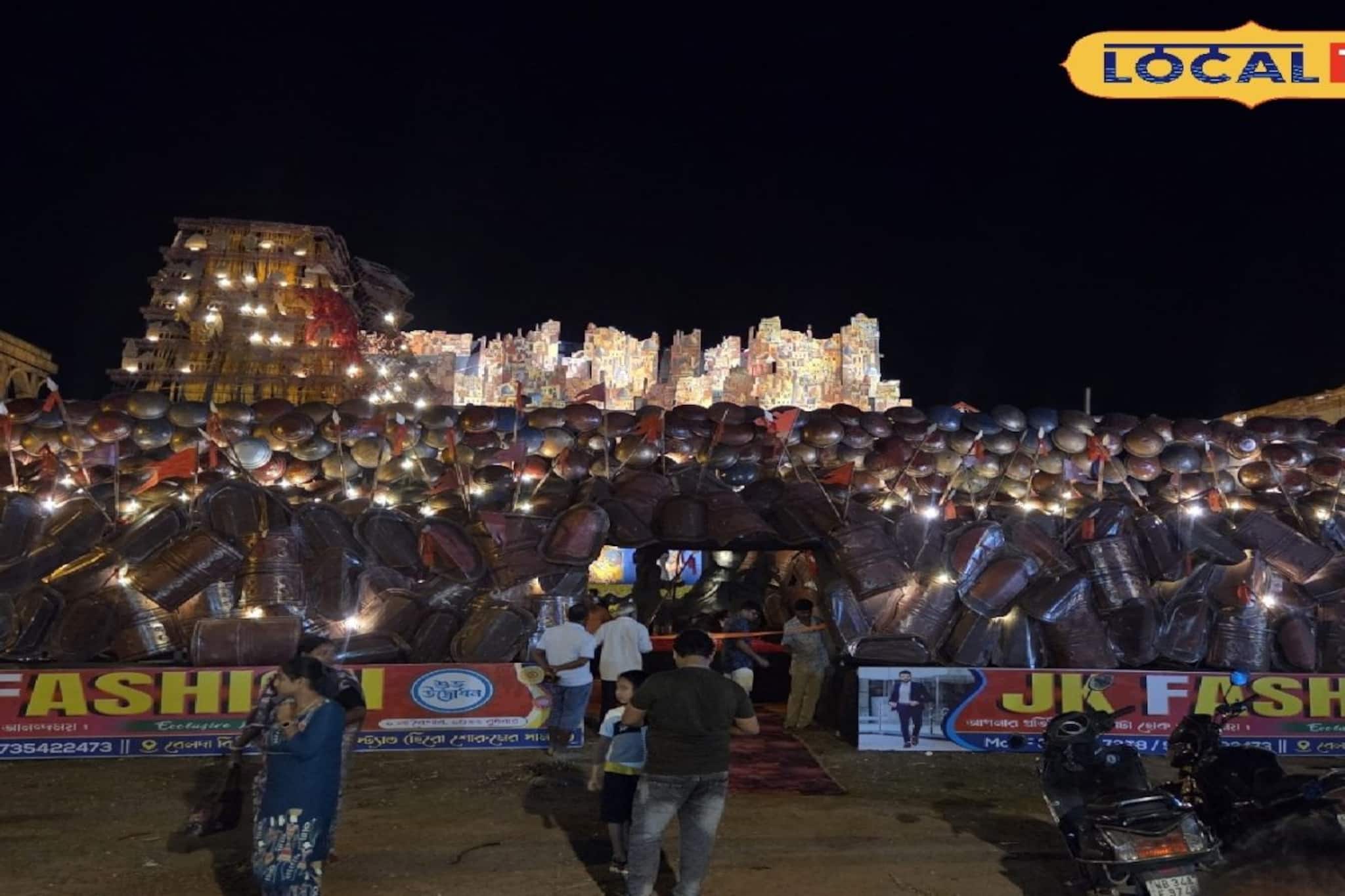 কুরুক্ষেত্রের রণভূমিতে  বাসন্তী পুজো! ১৬ লক্ষ বাজেটে 'কুর্সি' দখলের লড়াই, দেখুন চোখ ধাঁধানো মণ্ডপ  