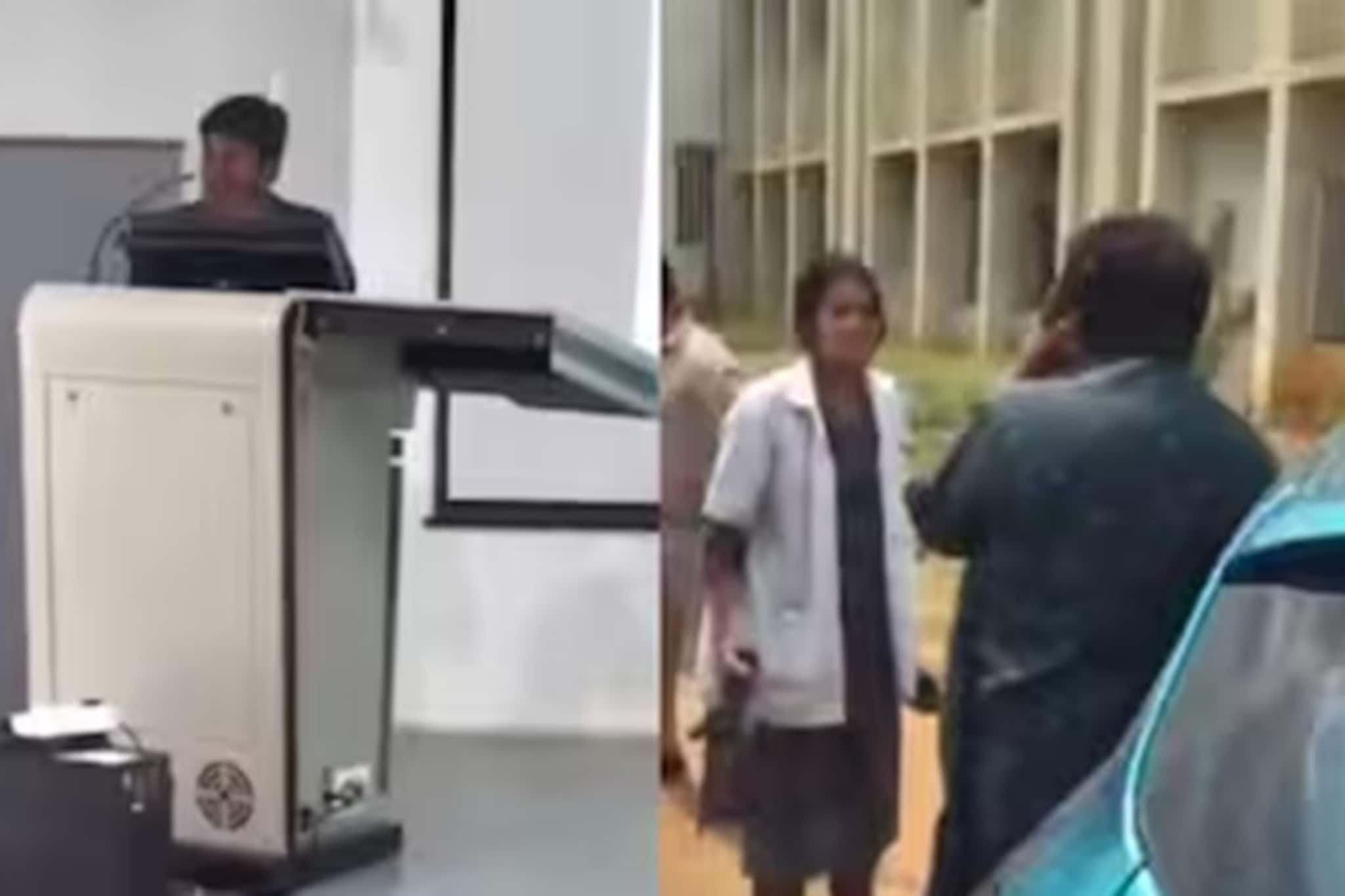 ক্লাস নিতে নিতেই ১৯ বছরের ছাত্রীকে প্রেম নিবেদন ৫০ বছর বয়সি অধ্যাপকের! জুতোপেটা করল পড়ুয়ারা ক্লাস নিতে নিতেই ১৯ বছরের ছাত্রীকে প্রেম নিবেদন ৫০ বছর বয়সি অধ্যাপকের! জুতোপেটা করল পড়ুয়ারা