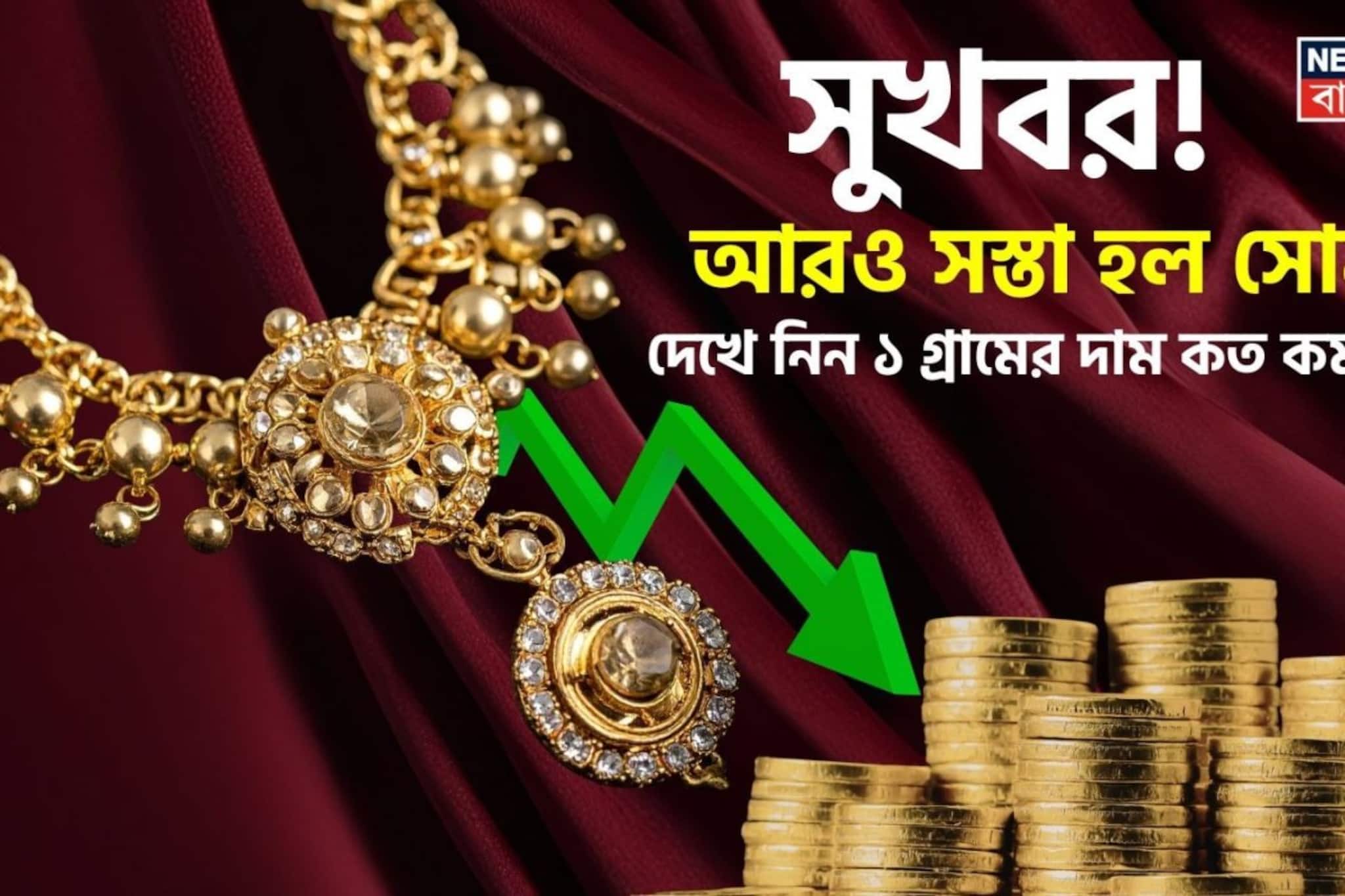 সুখবর ! আরও সস্তা হল সোনা, দেখে নিন ১ গ্রামের দাম কত কমল সুখবর ! আরও সস্তা হল সোনা, দেখে নিন ১ গ্রামের দাম কত কমল