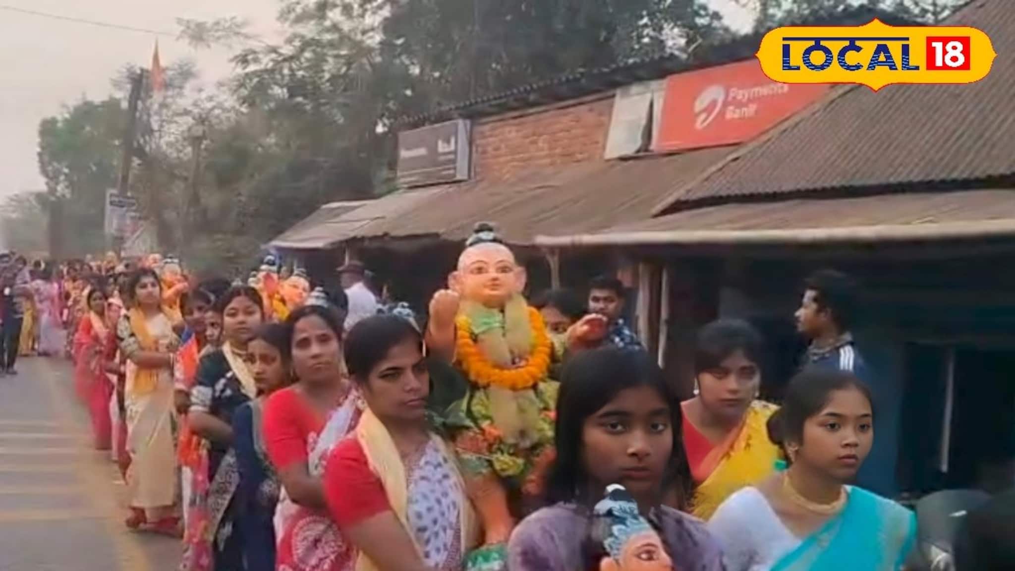 ১৫১ মহাপ্রভুর মূর্তি-সহ শোভাযাত্রা, ঢাক-কাঁসর-করতালে মুখরিত নাম সংকীর্তনে পালিত দোলযাত্রা