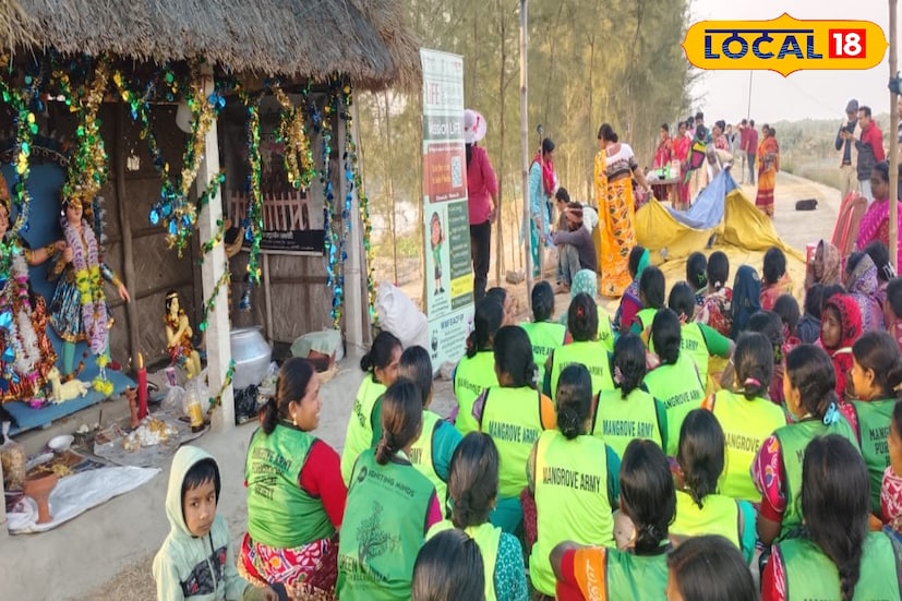 মে-জুন মাস এলেই আতঙ্কে থাকে সুন্দরবন। কারণ অতীতে এই সময়েই ভয়ঙ্কর সব প্রাকৃতিক দুর্যোগ ঘটেছে। তবে সেই সমস্ত দুর্যোগ থেকে সুন্দরবনকে আগলে রাখে তার সম্পদ, ম্যানগ্রোভ অরণ্য। তা বাঁচাতেই নিরলস কাজ করে যাচ্ছে ম্যানগ্রোভ আর্মি। মহিলাদের নিয়ে তৈরি এই দল বনবিবির আরাধনার মাধ্যমে ম্যানগ্রোভ রক্ষা করে সুন্দরবনকে আগলে রাখতে তৎপর। (ছবি ও তথ্যঃ সুমন সাহা) মে-জুন মাস এলেই আতঙ্কে থাকে সুন্দরবন। কারণ অতীতে এই সময়েই ভয়ঙ্কর সব প্রাকৃতিক দুর্যোগ ঘটেছে। তবে সেই সমস্ত দুর্যোগ থেকে সুন্দরবনকে আগলে রাখে তার সম্পদ, ম্যানগ্রোভ অরণ্য। তা বাঁচাতেই নিরলস কাজ করে যাচ্ছে ম্যানগ্রোভ আর্মি। মহিলাদের নিয়ে তৈরি এই দল বনবিবির আরাধনার মাধ্যমে ম্যানগ্রোভ রক্ষা করে সুন্দরবনকে আগলে রাখতে তৎপর। (ছবি ও তথ্যঃ সুমন সাহা)