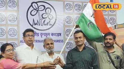 তৃণমূলের পতাকা হাতে বাবর আলি