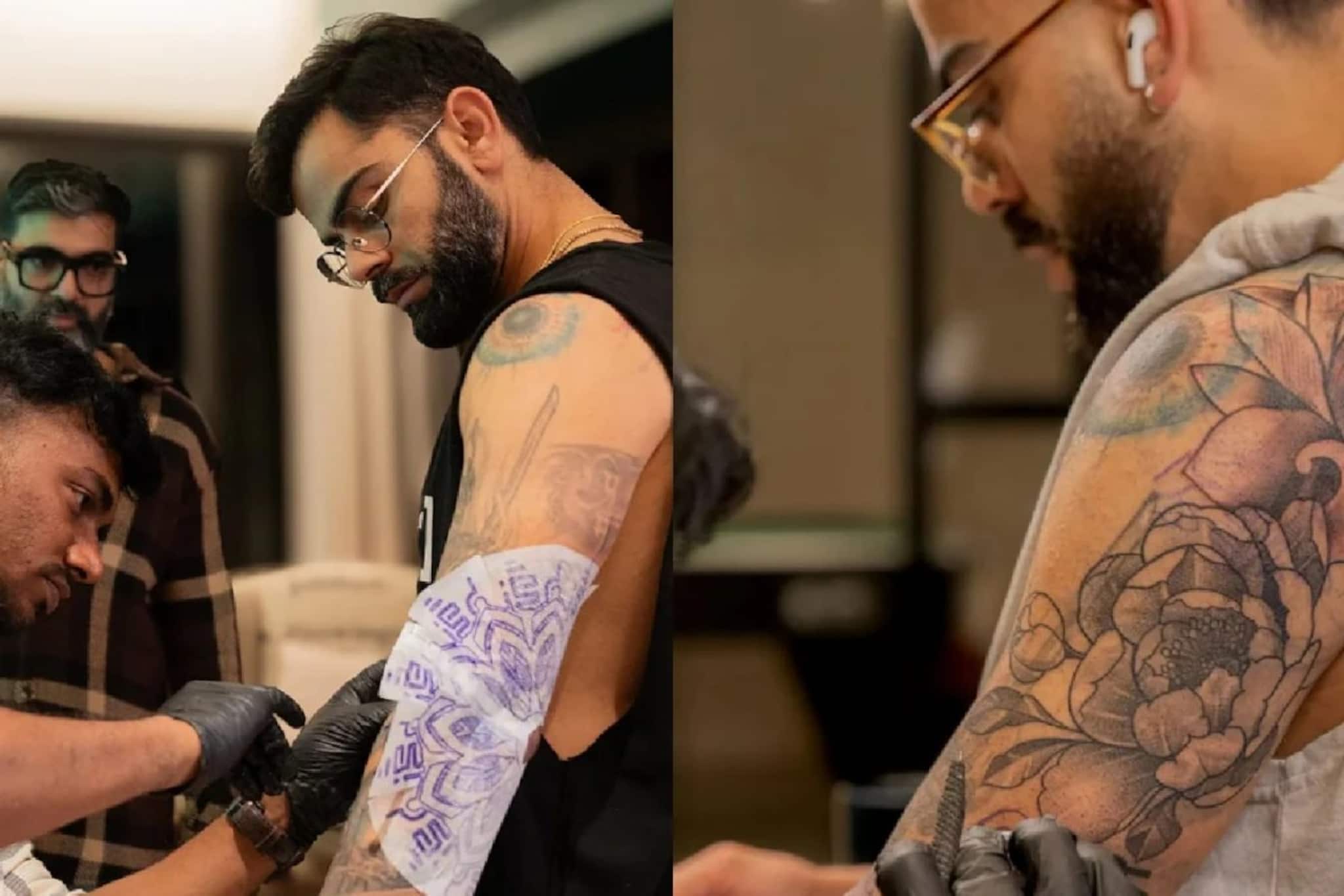 বাঁ-হাত জুড়ে নতুন ট্যাটু! আইপিএল শুরুর আগে সেজে উঠলেন বিরাট কোহলি! বাঁ-হাত জুড়ে নতুন ট্যাটু! আইপিএল শুরুর আগে সেজে উঠলেন বিরাট কোহলি!