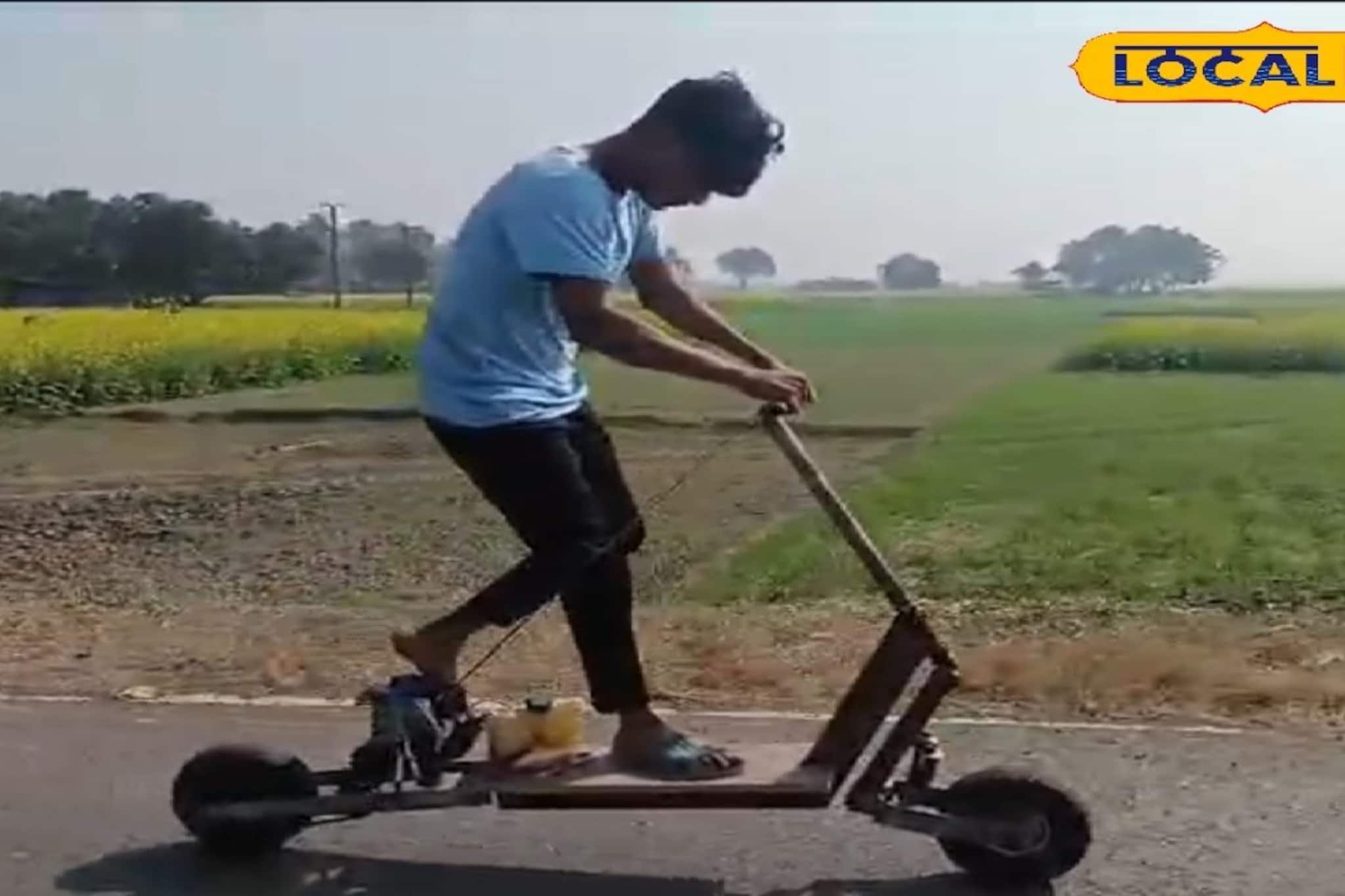 বাতিল জিনিস দিয়েই নতুন আবিষ্কার! অষ্টম পাস দর্জি বানালেন ইঞ্জিন চালিত স্কেটিং, গড়গড় করে ছুটছে 