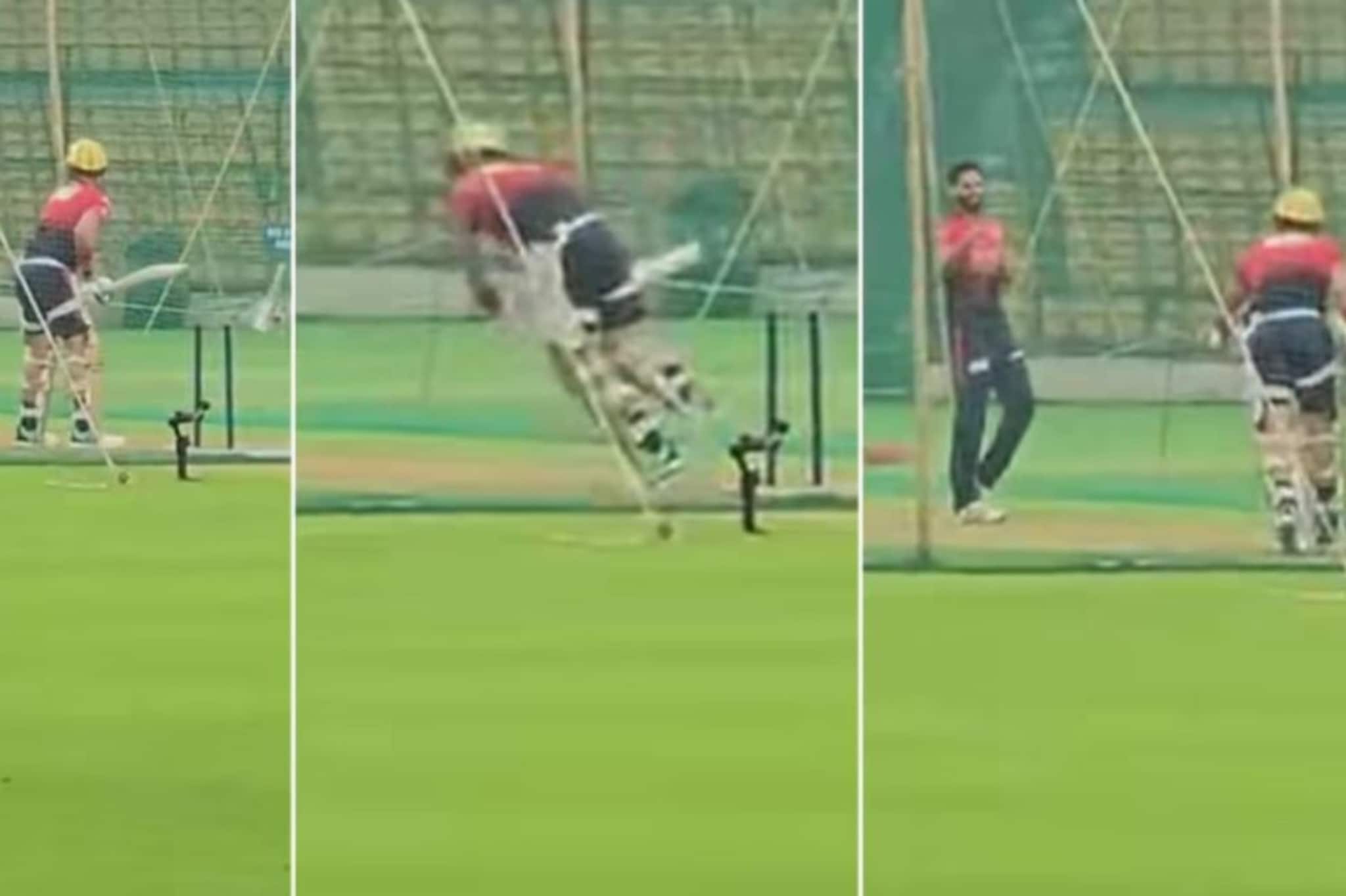 ভুবির ইয়র্কারে কুপকাত কোহলি! আইপিএলের আগে এ কী অবস্থা? ভাইরাল ভিডিও