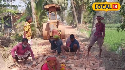দক্ষিণ ২৪ পরগনার কুলতলিতে রাস্তা তৈরি হচ্ছে