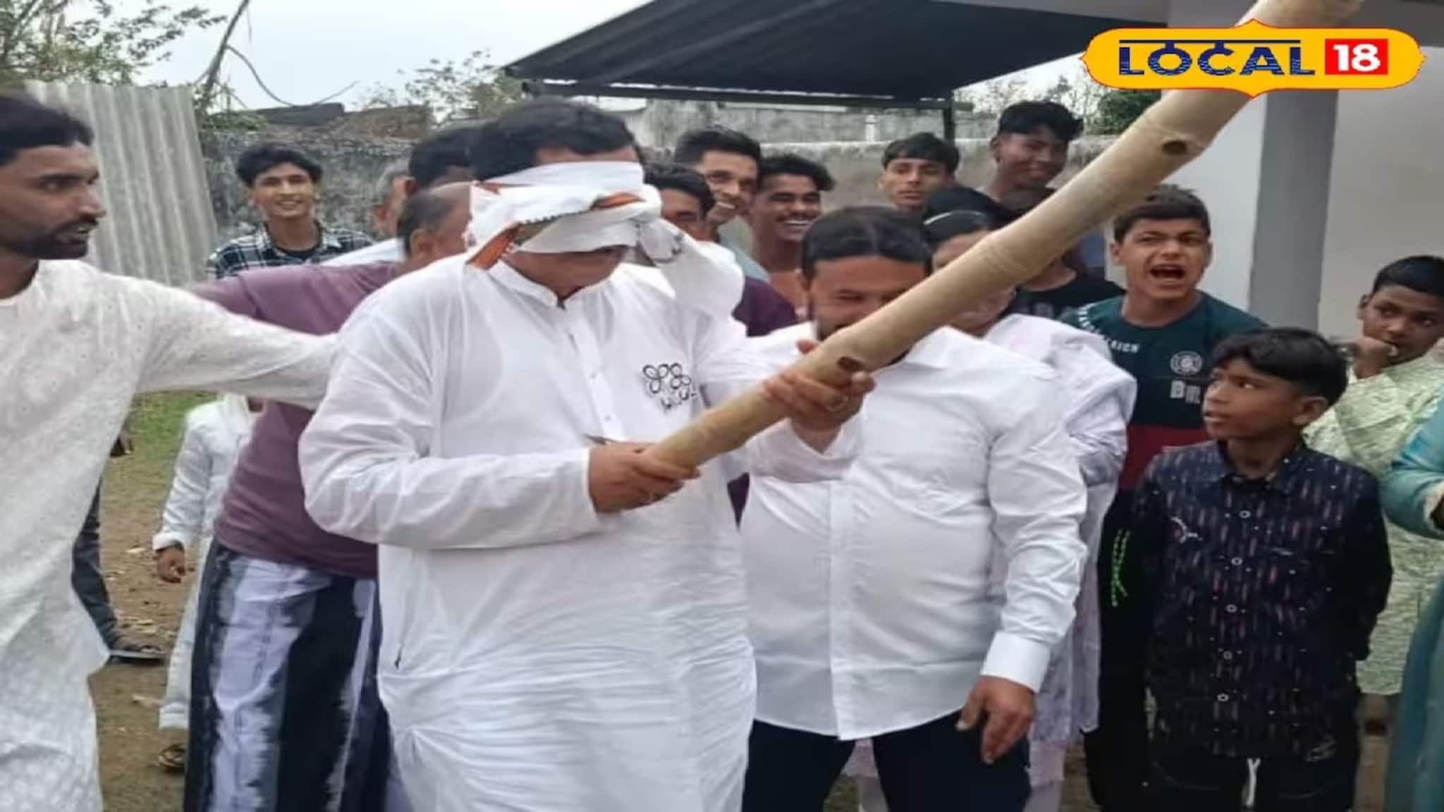 TMC Campaign: চোখে কাপড় বেঁধে মাটির হাঁড়ি ভাঙছেন তৃণমূল প্রার্থী, টার্গেট বিজেপির হাঁড়ি! পারলেন কি? দুবরাজপুরে টানটান 'ম্যাচ'