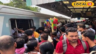 স্টেশনে দাঁড়িয়ে ট্রেন ব্যাপক ভিড়