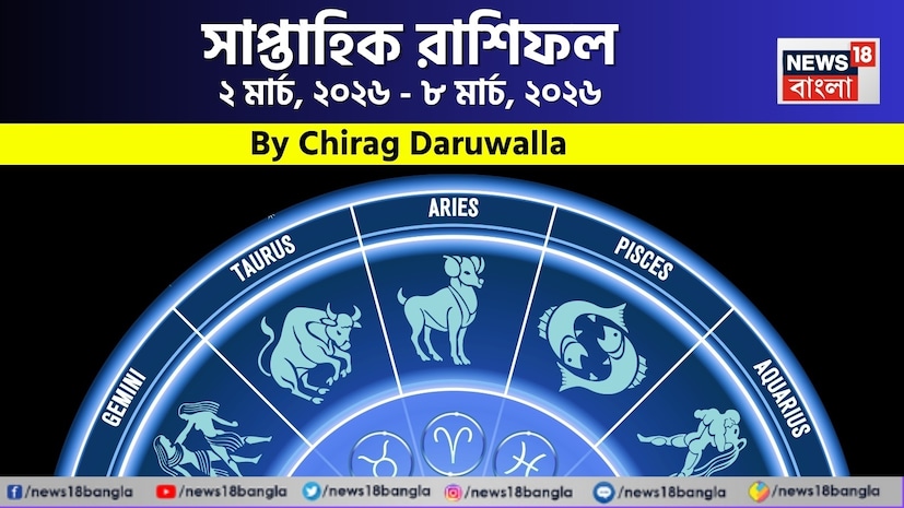 শ্রী গণেশ বলছেন যে, এই সপ্তাহে রাশিচক্রের উপর গ্রহের প্রভাব মিশ্র ফলাফল বয়ে আসতে চলেছে। মেষ, কন্যা, তুলা, বৃশ্চিক, ধনু এবং মকর রাশির জাতক জাতিকাদের সতর্কতা এবং ধৈর্যের সঙ্গে এগিয়ে যাওয়া উচিত। কর্মক্ষেত্রে অবহেলা, বিরোধীদের সক্রিয়তা, অপ্রয়োজনীয় ব্যয়, পারিবারিক মতবিরোধ এবং মানসিক চাপ সমস্যার কারণ হতে পারে। স্বাস্থ্য সমস্যা, বিশেষ করে ক্লান্তি, হজমের সমস্যা এবং চাপ এড়াতে একটি সুষম দৈনন্দিন রুটিন বজায় রাখা অপরিহার্য। তাড়াহুড়ো করে যে কোনও সিদ্ধান্ত নেওয়া বা শর্টকাট নেওয়া ক্ষতিকারক প্রমাণিত হতে পারে, তাই ভেবেচিন্তে পদক্ষেপ নেওয়া উপকারী। ব্যক্তিগত সম্পর্কের ক্ষেত্রে নম্রতা, যোগাযোগ এবং বোঝাপড়া বজায় রাখলে অনেক সমস্যা এড়ানো যায়। বৃষ, মিথুন, কর্কট, সিংহ, কুম্ভ এবং মীন রাশির জাতক জাতিকাদের জন্য এই সপ্তাহটি অগ্রগতি, লাভ এবং নতুন সুযোগ নিয়ে আসবে। কেরিয়ার এবং ব্যবসায়িক অগ্রগতি, আর্থিক লাভ, ভ্রমণ থেকে সাফল্য, উর্ধ্বতনদের কাছ থেকে সহায়তা এবং মুলতুবি থাকা কাজগুলি সম্পন্ন করা সম্ভব। ব্যবসায় নতুন চুক্তি এবং সম্প্রসারণের সুযোগ পাবে, অন্য দিকে, চাকরিজীবীরা মর্যাদা এবং প্রতিপত্তি বৃদ্ধি হতে দেখতে পাবেন। পারিবারিক সমর্থন, সৌহার্দ্যপূর্ণ সম্পর্ক এবং শুভ ঘটনাগুলি বাড়িতে একটি ইতিবাচক পরিবেশ তৈরি করবে। সামগ্রিক ভাবে, কঠোর পরিশ্রম, সময়োপযোগী সিদ্ধান্ত এবং ইতিবাচক দৃষ্টিভঙ্গি এই সপ্তাহে বেশিরভাগ ব্যক্তির জীবনে সাফল্য এবং ভারসাম্য বয়ে আনবে। এবার আলাদা করে দেখে নেওয়া যাক রাশি মিলিয়ে এই সপ্তাহে মেষ, বৃষ, মিথুন, কর্কট, সিংহ, কন্যা, তুলা, বৃশ্চিক, ধনু, মকর, কুম্ভ এবং মীন রাশির ভাগ্য সম্পর্কে বিশদে কী বলছেন জ্যোতিষী চিরাগ দারুওয়ালা। শ্রী গণেশ বলছেন যে, এই সপ্তাহে রাশিচক্রের উপর গ্রহের প্রভাব মিশ্র ফলাফল বয়ে আসতে চলেছে। মেষ, কন্যা, তুলা, বৃশ্চিক, ধনু এবং মকর রাশির জাতক জাতিকাদের সতর্কতা এবং ধৈর্যের সঙ্গে এগিয়ে যাওয়া উচিত। কর্মক্ষেত্রে অবহেলা, বিরোধীদের সক্রিয়তা, অপ্রয়োজনীয় ব্যয়, পারিবারিক মতবিরোধ এবং মানসিক চাপ সমস্যার কারণ হতে পারে। স্বাস্থ্য সমস্যা, বিশেষ করে ক্লান্তি, হজমের সমস্যা এবং চাপ এড়াতে একটি সুষম দৈনন্দিন রুটিন বজায় রাখা অপরিহার্য। তাড়াহুড়ো করে যে কোনও সিদ্ধান্ত নেওয়া বা শর্টকাট নেওয়া ক্ষতিকারক প্রমাণিত হতে পারে, তাই ভেবেচিন্তে পদক্ষেপ নেওয়া উপকারী। ব্যক্তিগত সম্পর্কের ক্ষেত্রে নম্রতা, যোগাযোগ এবং বোঝাপড়া বজায় রাখলে অনেক সমস্যা এড়ানো যায়। বৃষ, মিথুন, কর্কট, সিংহ, কুম্ভ এবং মীন রাশির জাতক জাতিকাদের জন্য এই সপ্তাহটি অগ্রগতি, লাভ এবং নতুন সুযোগ নিয়ে আসবে। কেরিয়ার এবং ব্যবসায়িক অগ্রগতি, আর্থিক লাভ, ভ্রমণ থেকে সাফল্য, উর্ধ্বতনদের কাছ থেকে সহায়তা এবং মুলতুবি থাকা কাজগুলি সম্পন্ন করা সম্ভব। ব্যবসায় নতুন চুক্তি এবং সম্প্রসারণের সুযোগ পাবে, অন্য দিকে, চাকরিজীবীরা মর্যাদা এবং প্রতিপত্তি বৃদ্ধি হতে দেখতে পাবেন। পারিবারিক সমর্থন, সৌহার্দ্যপূর্ণ সম্পর্ক এবং শুভ ঘটনাগুলি বাড়িতে একটি ইতিবাচক পরিবেশ তৈরি করবে। সামগ্রিক ভাবে, কঠোর পরিশ্রম, সময়োপযোগী সিদ্ধান্ত এবং ইতিবাচক দৃষ্টিভঙ্গি এই সপ্তাহে বেশিরভাগ ব্যক্তির জীবনে সাফল্য এবং ভারসাম্য বয়ে আনবে। এবার আলাদা করে দেখে নেওয়া যাক রাশি মিলিয়ে এই সপ্তাহে মেষ, বৃষ, মিথুন, কর্কট, সিংহ, কন্যা, তুলা, বৃশ্চিক, ধনু, মকর, কুম্ভ এবং মীন রাশির ভাগ্য সম্পর্কে বিশদে কী বলছেন জ্যোতিষী চিরাগ দারুওয়ালা।