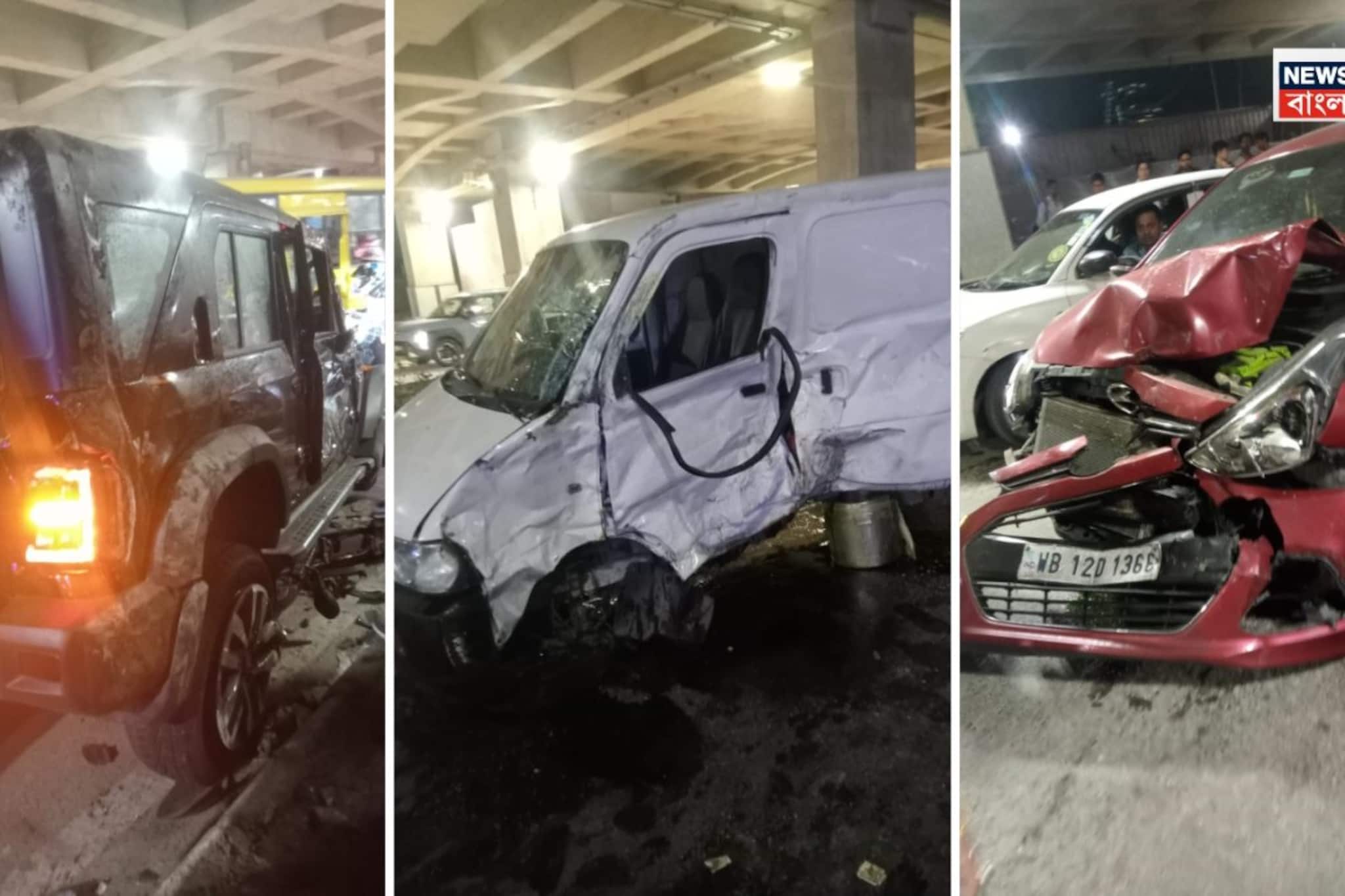 নিউ টাউনে ভয়াবহ দুর্ঘটনা! বেপরোয়া থারের ধাক্কায় দুমড়ে মুছড়ে গেল ২টি গাড়ি একটি বাইক, আশঙ্কাজনক অনেকে