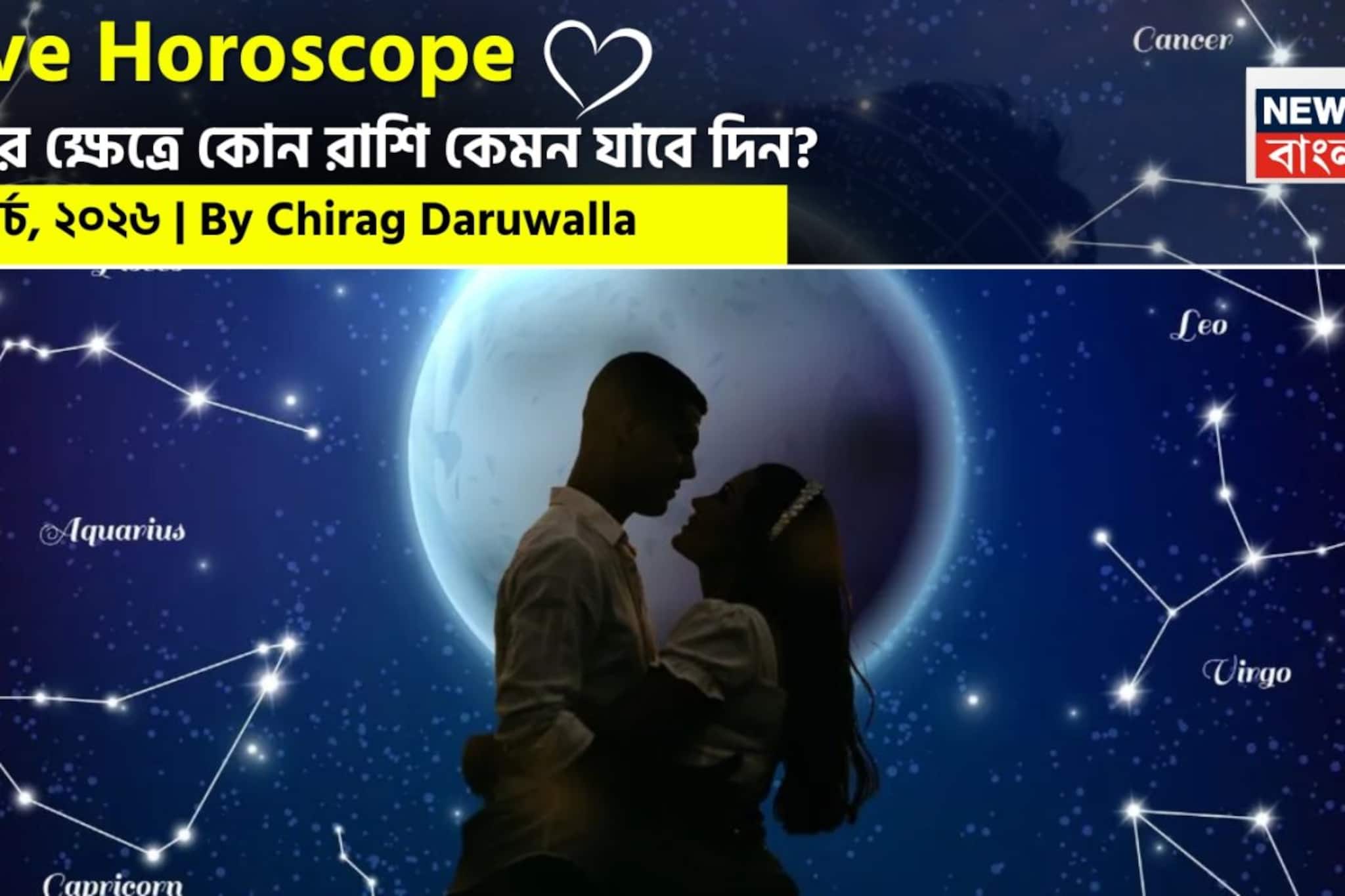 Love Horoscope Today: ১৯ মার্চ, ২০২৬- কেমন যাবে আজকের প্রেমজীবন, জানাচ্ছেন জ্যোতিষী চিরাগ দারুওয়ালা
