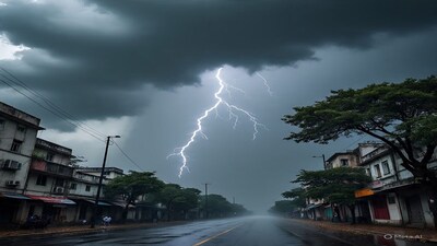 কলকাতা: কলকাতায় বজ্র-বিদ্যুৎ-সহ বৃষ্টি। আগামী দুই থেকে তিন ঘন্টায় বজ্র-বিদ্যুৎ-সহ বৃষ্টির সম্ভাবনা। রাজ্যের দুই জেলায় বজ্র-বিদ্যুৎ- সহ বৃষ্টি। Photo - Representative (Meta AI)