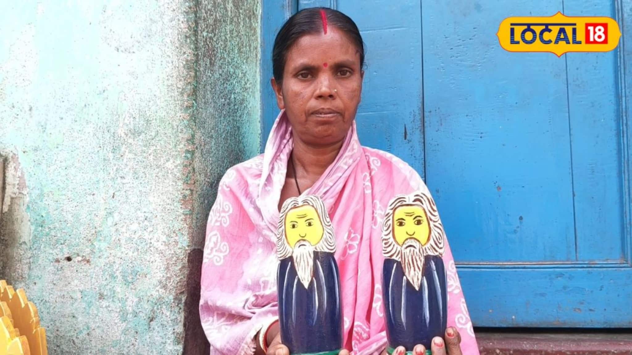 গাঁয়ের অখ্যাত গৃহবধূর হাতের জাদু! কাঠের খাঁজে প্রাণ পাচ্ছেন রবীন্দ্রনাথ ঠাকুর, অবাক সবাই