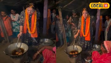 চপ ভাজছেন বিজেপি প্রার্থী অগ্নিমিত্রা পল, নেত্রীর কাণ্ড দেখে সবাই অবাক