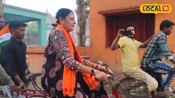 সাঁইসাঁই করে সাইকেল চালিয়ে ছুটছেন হেভিওয়েট প্রার্থী, চষে ফেললেন অলিগলি