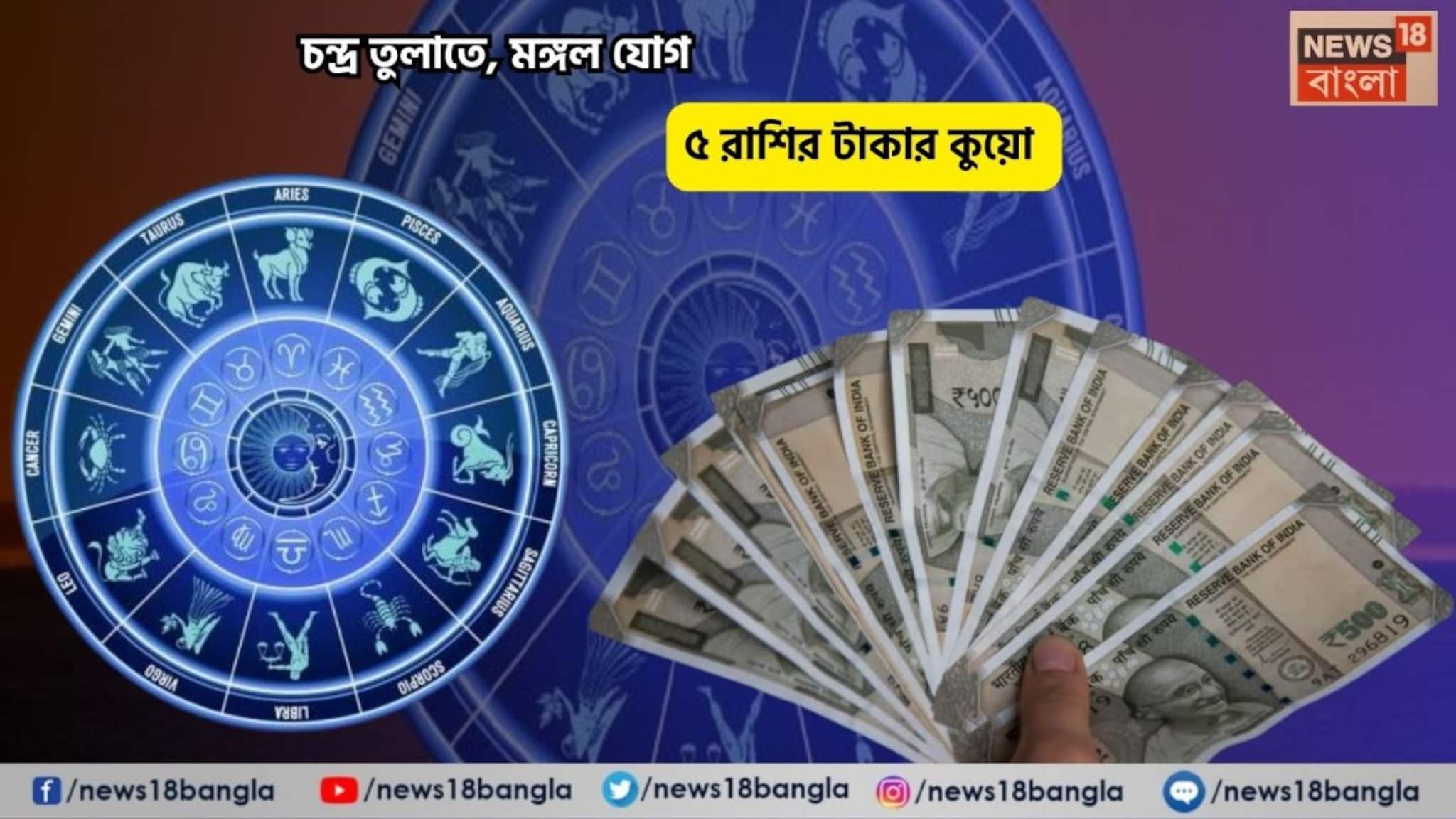 Mangal Yog Rashifal: ভাগ্য চকচক করবে, আপনি আজ সেরার সেরা! চন্দ্র তুলাতে, মঙ্গল যোগে ৫ রাশির টাকার কুয়ো