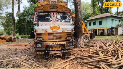 লরিতে করে বাঁশের আড়ালে সেগুন কাঠ পাচার 
