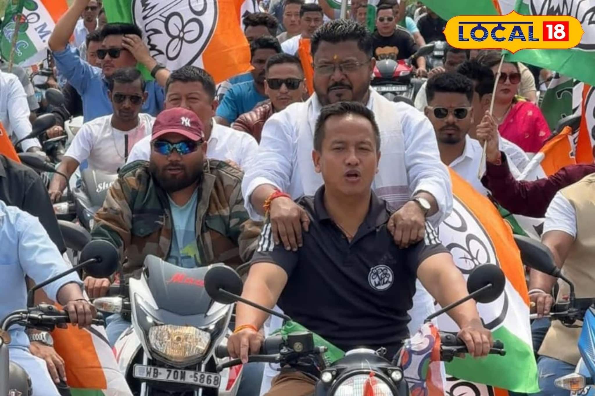 কখনও চা-শ্রমিকদের সঙ্গে গল্প জুড়ছেন, কখনও তাঁদের সঙ্গে খেতে বসছেন, চা বাগানে বাইক নিয়ে জনসংযোগ তৃণমূল প্রার্থীর