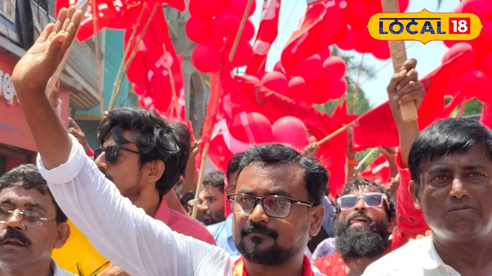 Murshidabad News: লাল ঝান্ডা ঝড় তুলে মনোনয়নপত্র জমা দিলেন সিপিআই প্রার্থী ধ্রুবজ্যোতি