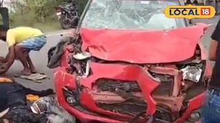 দুর্ঘটনায় ক্ষতিগ্রস্ত গাড়ি 