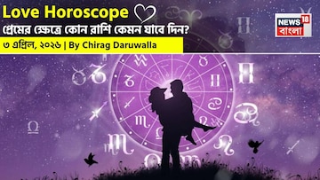  ৩ এপ্রিল, ২০২৬- কেমন যাবে আজকের প্রেমজীবন, জানাচ্ছেন জ্যোতিষী চিরাগ দারুওয়ালা
