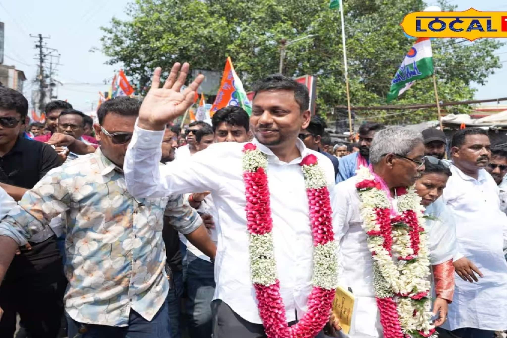 ড্রোনে উড়ে এল ফুলের মালা! প্রচারেই চমকে দিয়ে হলফনামা দিলেন অভিষেক-ঘনিষ্ঠ সামিম আহমেদ