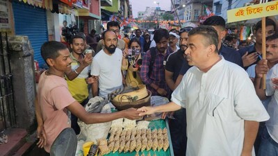 ভবানীপুরে প্রচারে শুভেন্দু অধিকারী৷ 